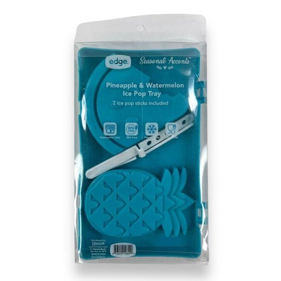 Pineapple & Watermelon Shape Ice Pop Tray Popsicle Mold & Reusable Pop Sticks - Picture 3 of 16